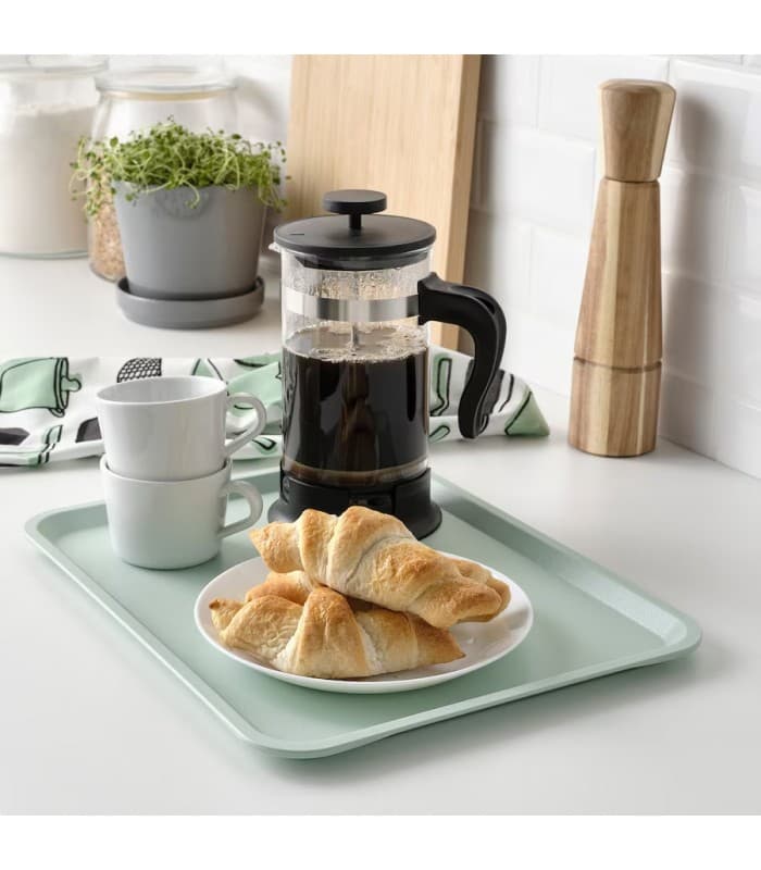 سینی پذیرایی آیکیا، مدل TILLGANG، پلاستیکی/ سبز، 37×29 سانتی متر — تصویر ۲