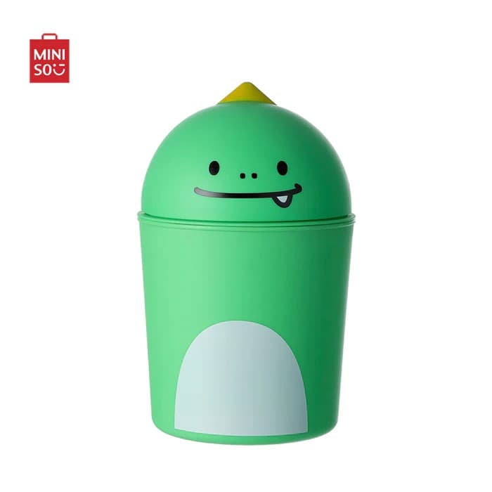 سطل زباله مینیسو، مدل MINISO Mini Family Sports، طرح اسپرت فامیلی، دایناسور/ سبز/ ۱۳ سانتی متر