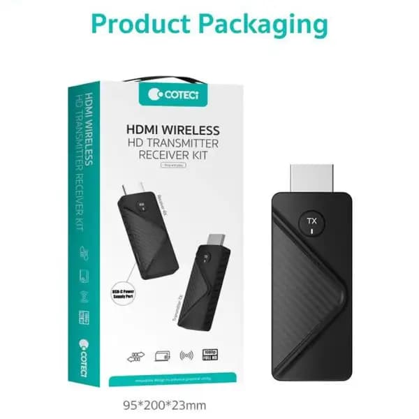 کیت فرستنده و گیرنده تصویر بی سیم HDMI با برد ۵۰ متر کوتسی مدل Coteci OF-049 Wireless HDMI Kit 50m — تصویر ۲