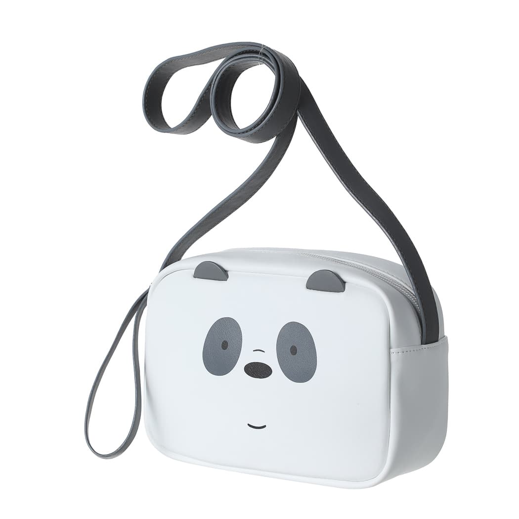 کیف رو دوشی مینیسو، طرح We Bare Bears (سفید/ مشکی)، 13×7×19 سانتی متر