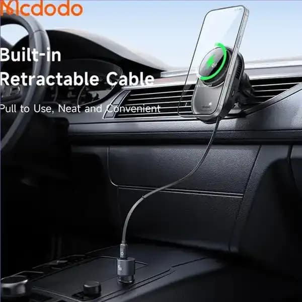 هولدر و نگهدارنده موبایل دریچه کولری و شارژ وایرلس مک دودو مدل Mcdodo MagQ Ultra Qi2 CH-8400 — تصویر ۳