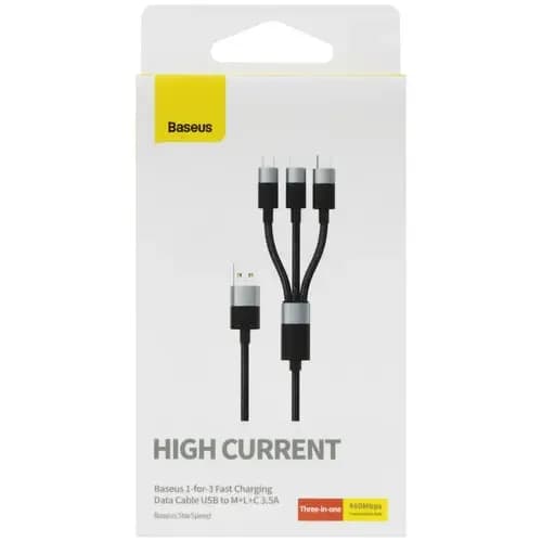 کابل سهکاره 60 سانتی باسئوس مدل Baseus StarSpeed 3-in-1 — تصویر ۵
