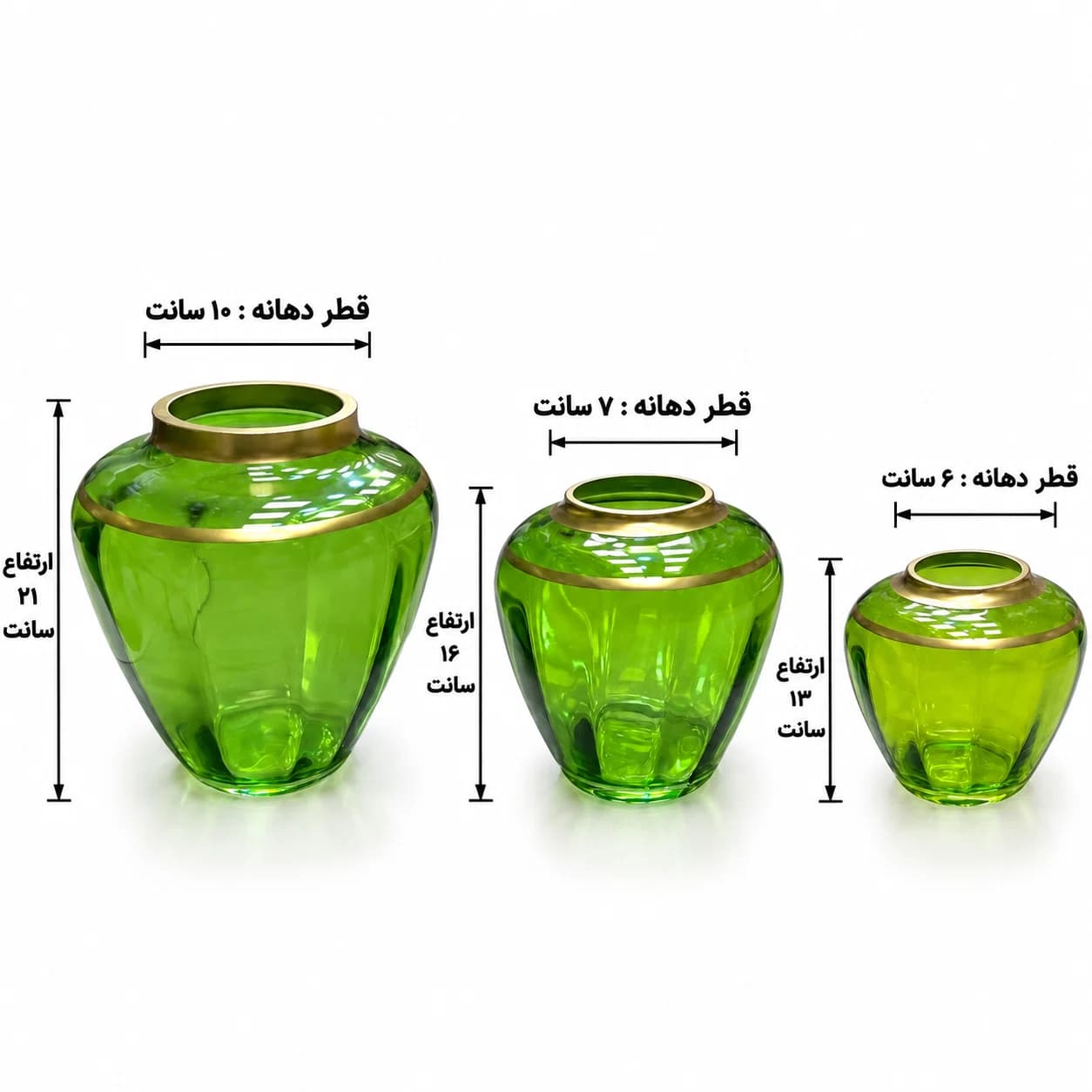 گلدان شیشه ای طرح کریستال کد 0400 — تصویر ۴