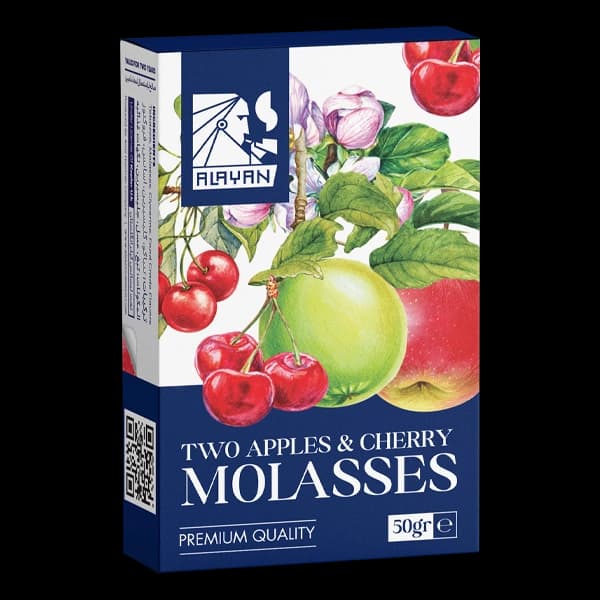 تنباکو قلیان الایان دوسیب آلبالو Alayan two apples & cherry molasses hookah tobacco