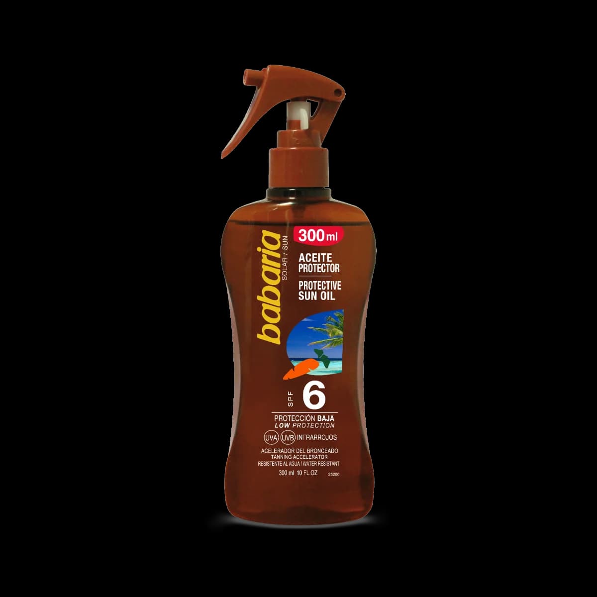 اسپری روغن برنزه کننده هویج SPF6 باباریا babaria حجم 300 میل