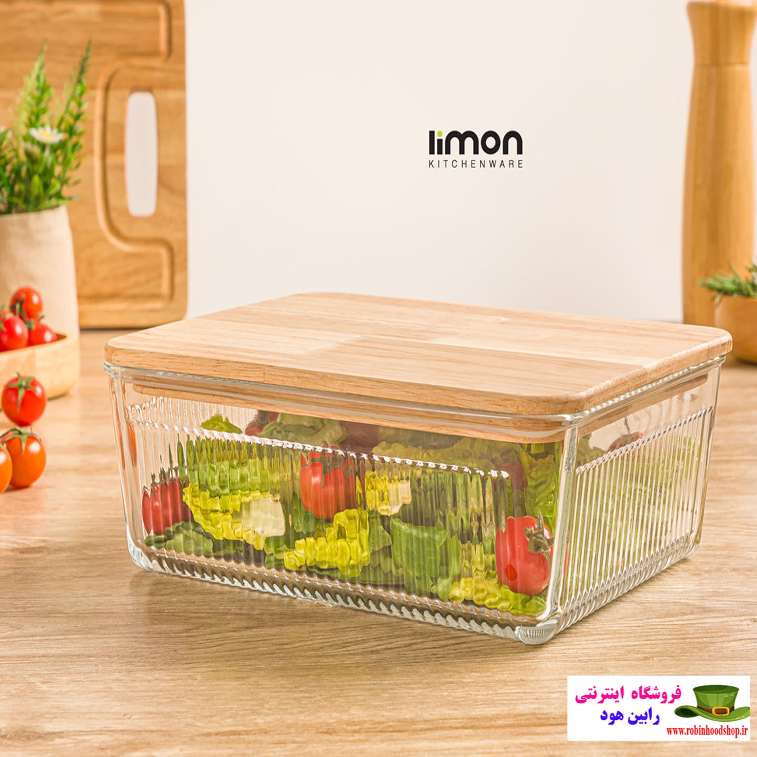 ظرف شیشه ای در چوبی 2.250 لیتر