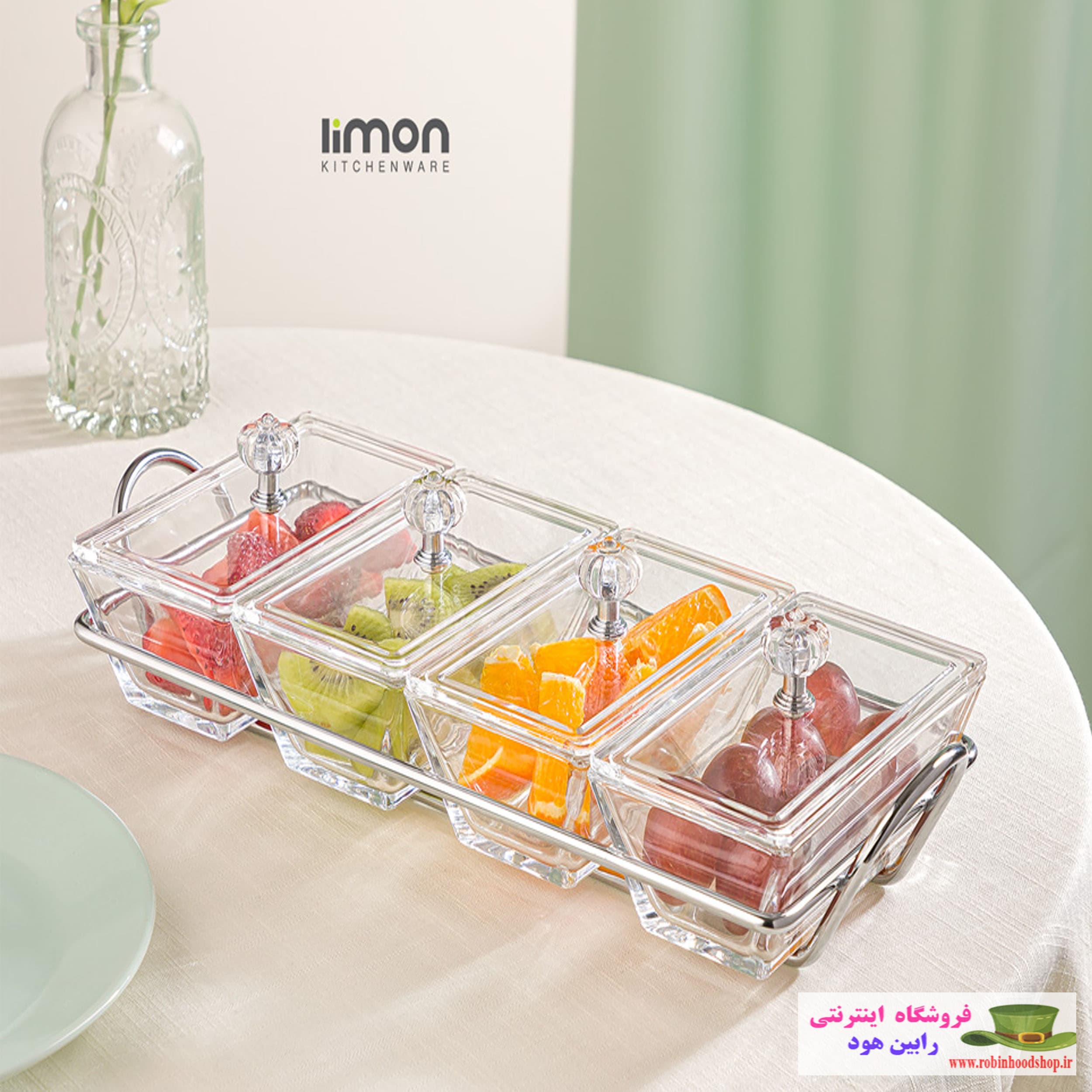 اردورخوری شیشه ای مستطیل استنددار چهارخانه با درب اکرولیک