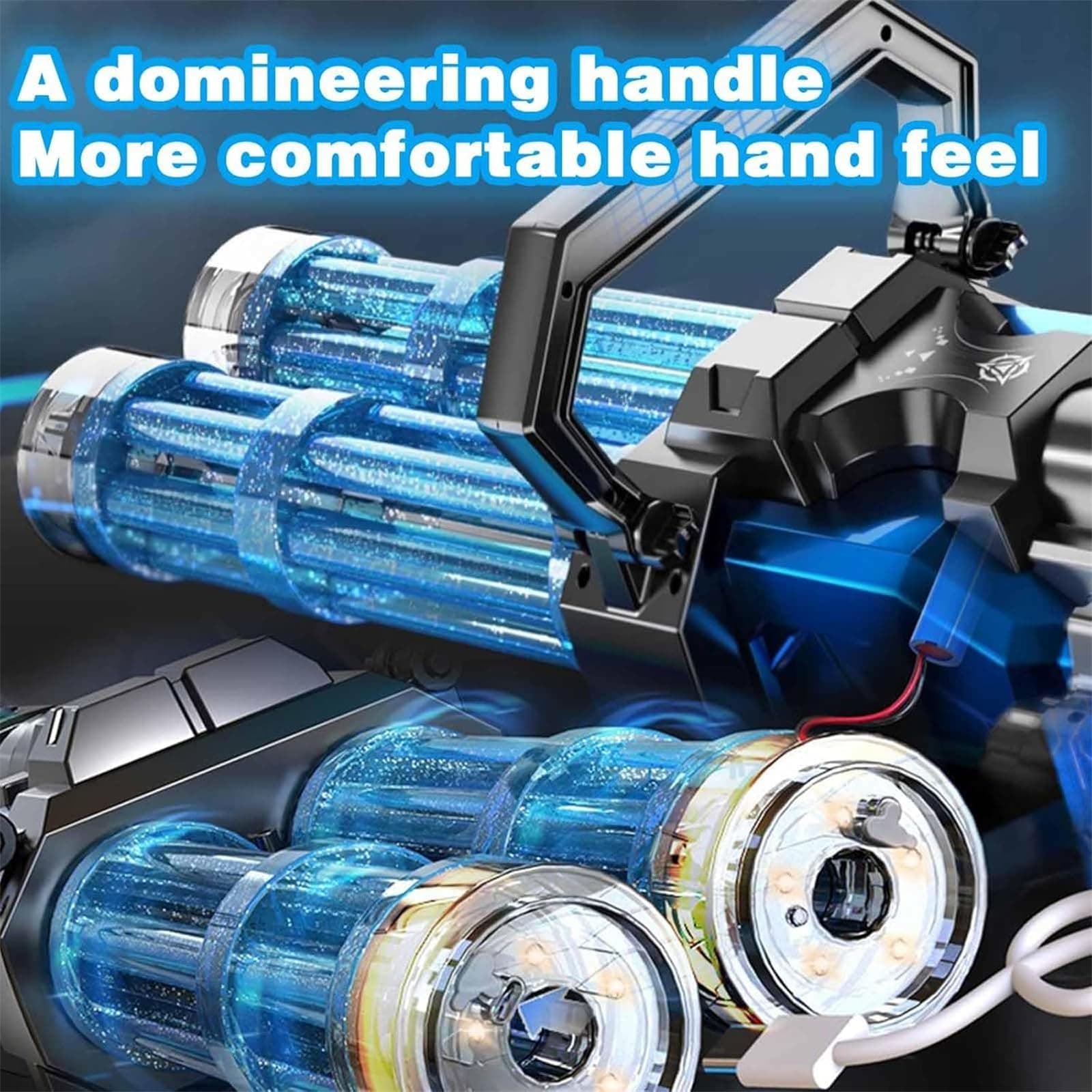 تفنگ آبپاش شارژی بزرگ دو لول حرفه ای مدل Water Gatling Gun کد JF005 — تصویر ۳