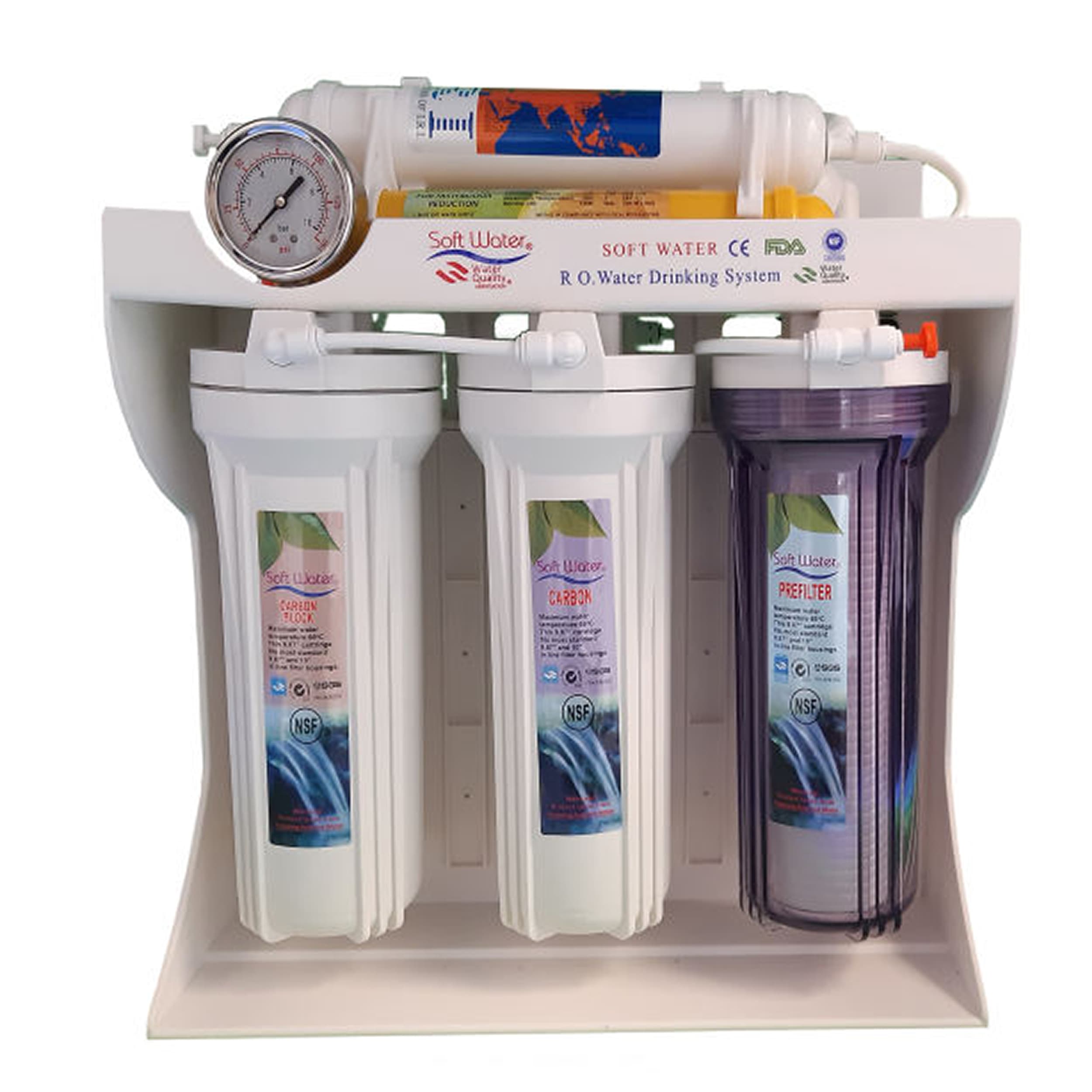 دستگاه تصفیه آب 6 مرحله سافت واتر مدل hajibashi-X600N به همراه فیلتر تصفیه کننده آب کد 10 مجموعه 3 عددی — تصویر ۲