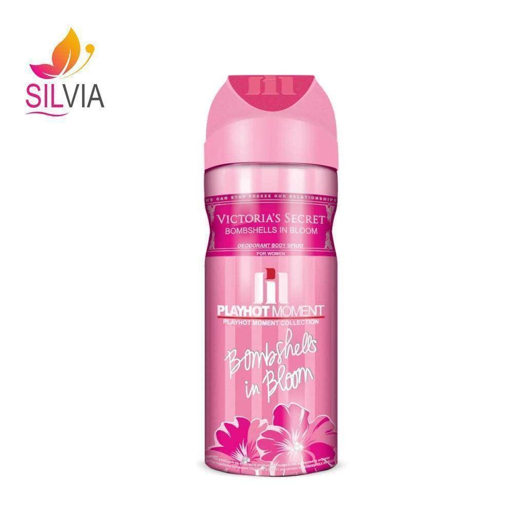 اسپری دئودورانت زنانه پلی هات مومنت مدل Victoria Secret Bombshells Bloom