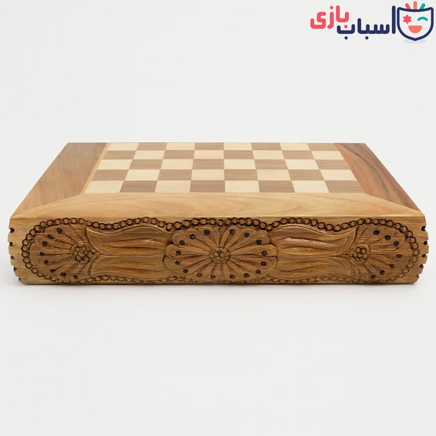 تخته نرد چوب گردو دور برجسته عرض 50 سانت — تصویر ۲
