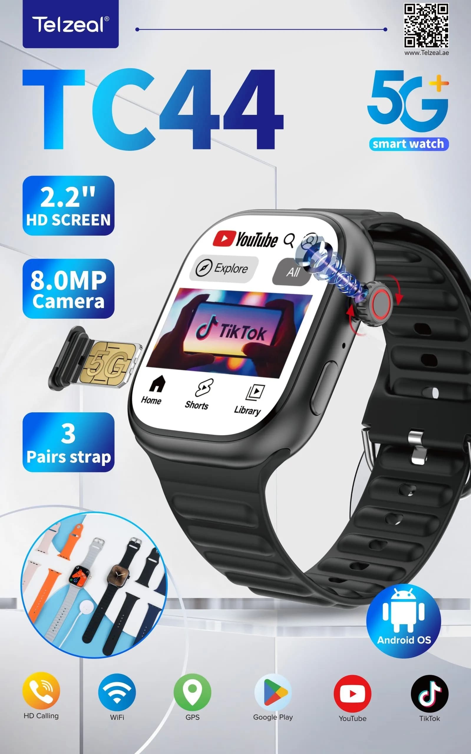 ساعت هوشمند سیم کارت خور تلزیل Tc44 — تصویر ۲