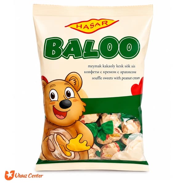 شکلات پذیرایی مغز دار Hasar مدل Baloo با طعم شیرینی و خامه وزن 1 کیلو