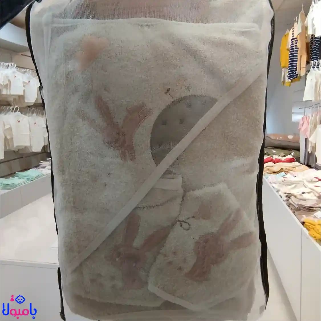 ست 5تیکه حوله نوزادی سبز طرح خرگوش مادرکر — تصویر ۷