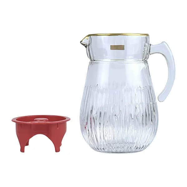 پارچ شیشه ای 1800 میلی لیتر مدل سولو لب طلا — تصویر ۲