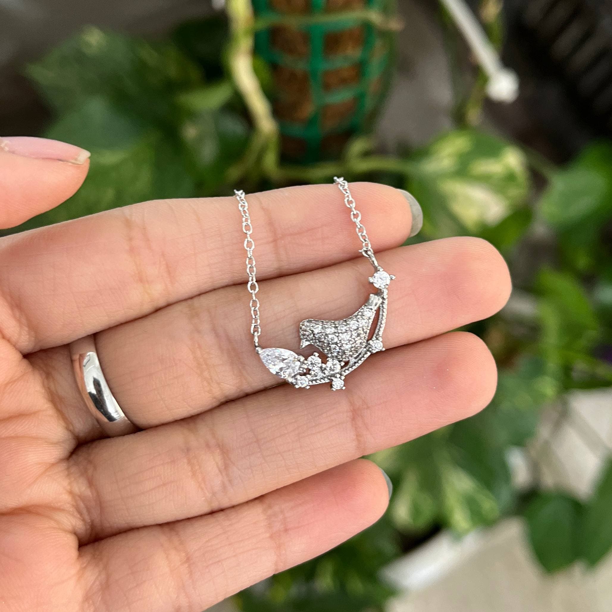 گردنبند نقره گنجشک با زنجیر MT 1404 — تصویر ۲