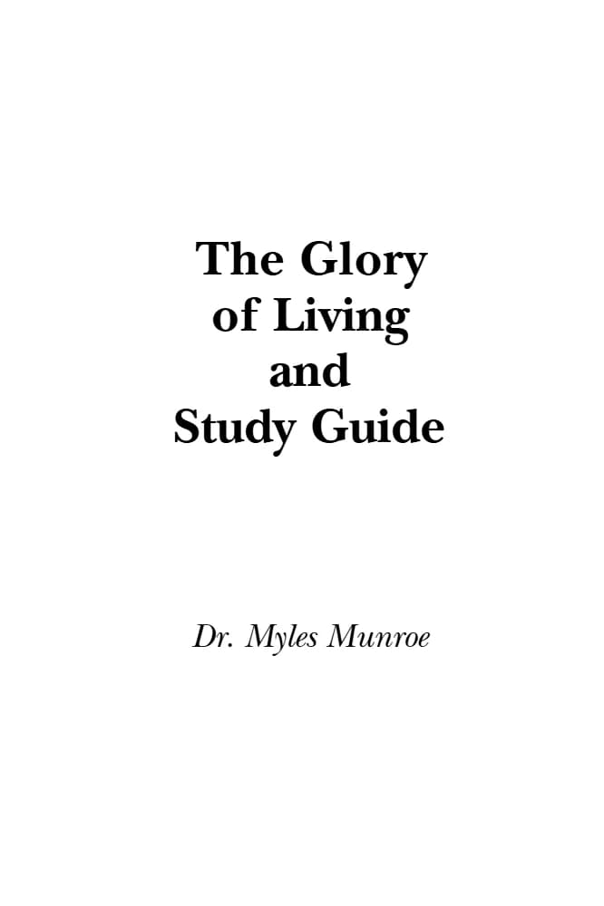 کتاب افتخار زیستن (The Glory of living) نسخه انگلیسی PDF | مایلز مونرو