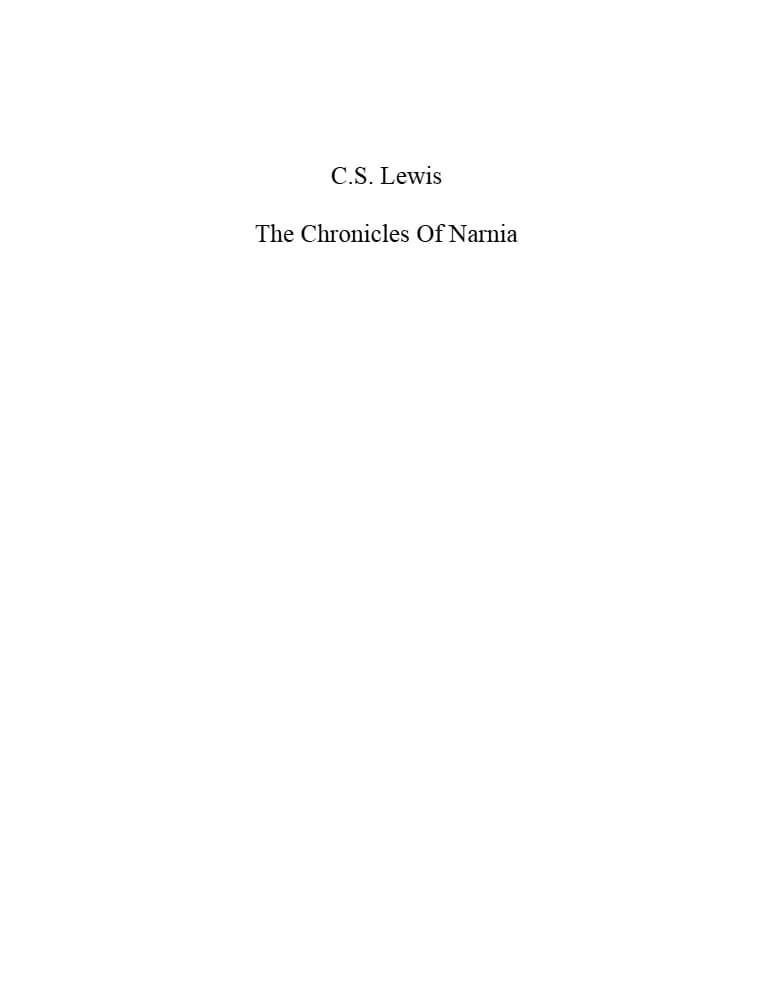 کتاب سرگذشت نارنیا (thechroniclesofnarnia) نسخه انگلیسی PDF | سی اس لوئیس