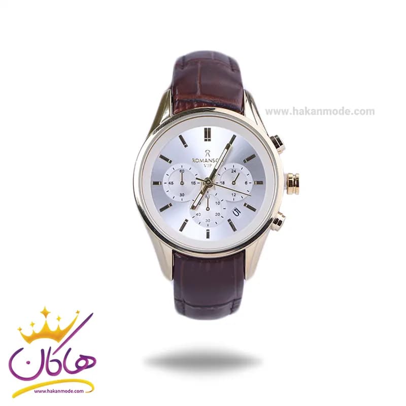 ساعت عقربه ای رومانسون زنانه بند چرم قهوه ای L8066/2