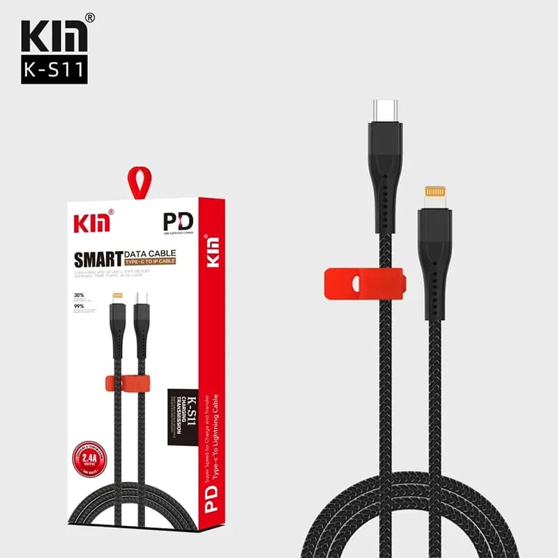 کابل شارژ Type-C به لایتنینگ آیفون فست شارژ 2.4A کین مدل K-S11 — تصویر ۳