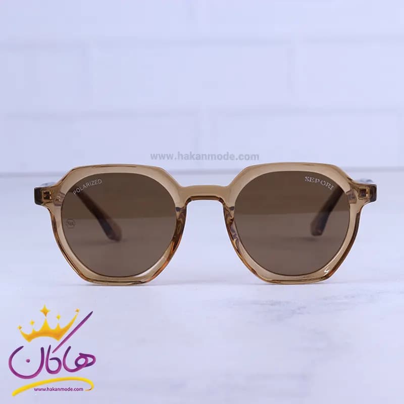 عینک آفتابی سپوری زنانه فریم چندضلعی قهوه ای 58995/5