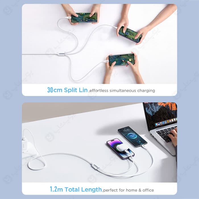 کابل شارژ تایپ C و USB به تایپ C، لایتنینگ و میکرو جویروم مدل A15 به طول 1.2 متر — تصویر ۵
