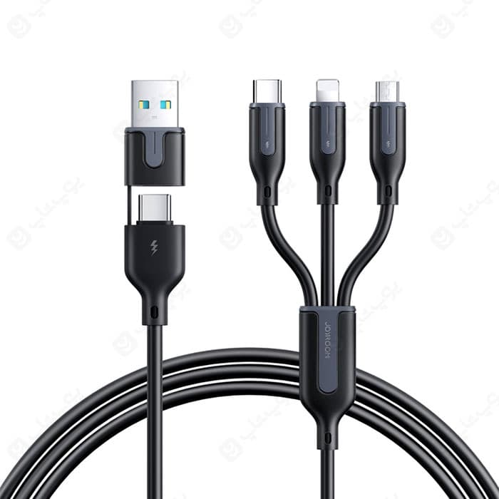 کابل شارژ تایپ C و USB به تایپ C، لایتنینگ و میکرو جویروم مدل A15 به طول 1.2 متر — تصویر ۲