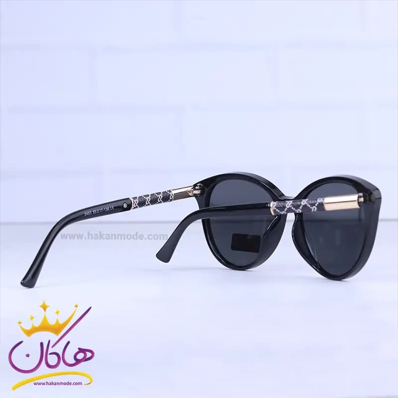 عینک آفتابی گوچی زنانه فریم گربه ای مشکی 2453/1 — تصویر ۳