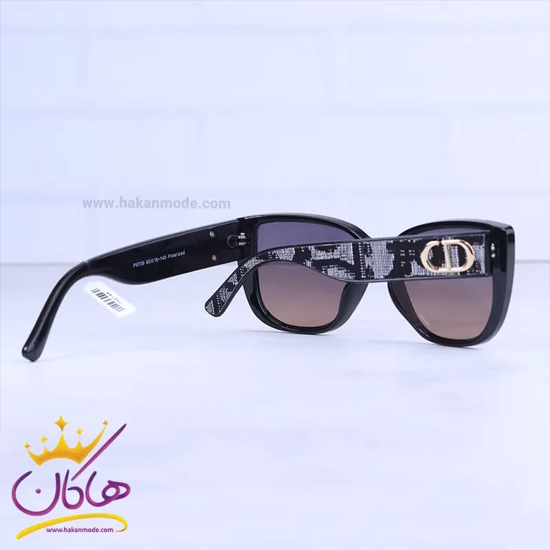 عینک آفتابی دیور زنانه فریم گربه ای مشکی P 9709/1 — تصویر ۳