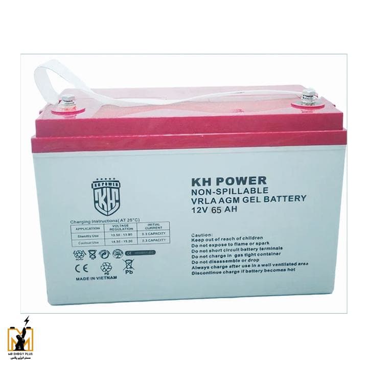 باتری یو پی اس 12 ولت 65 آمپر ساعت کی اچ پاور KH power مدل 12V65AH ساخت ویتنام
