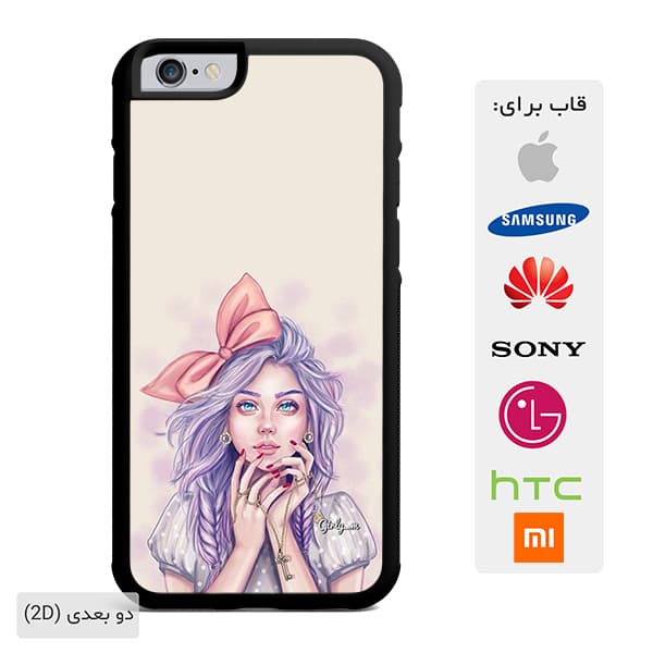 قاب گوشی فانتزی دخترانه مو بنفش case10449 — تصویر ۲