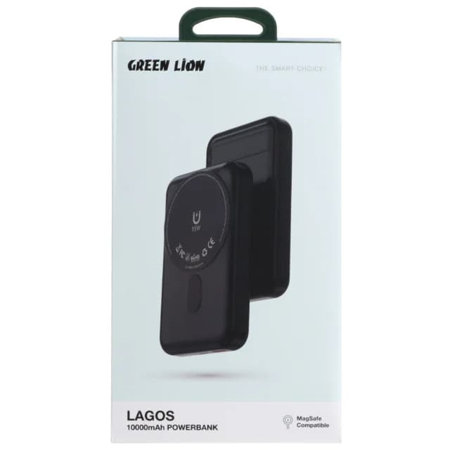 پاوربانک وایرلس مگنتی 15 وات، Type-C و USB فست شارژ 22.5 وات 10000 گرینلاین GL-PB60 LAGOS — تصویر ۷