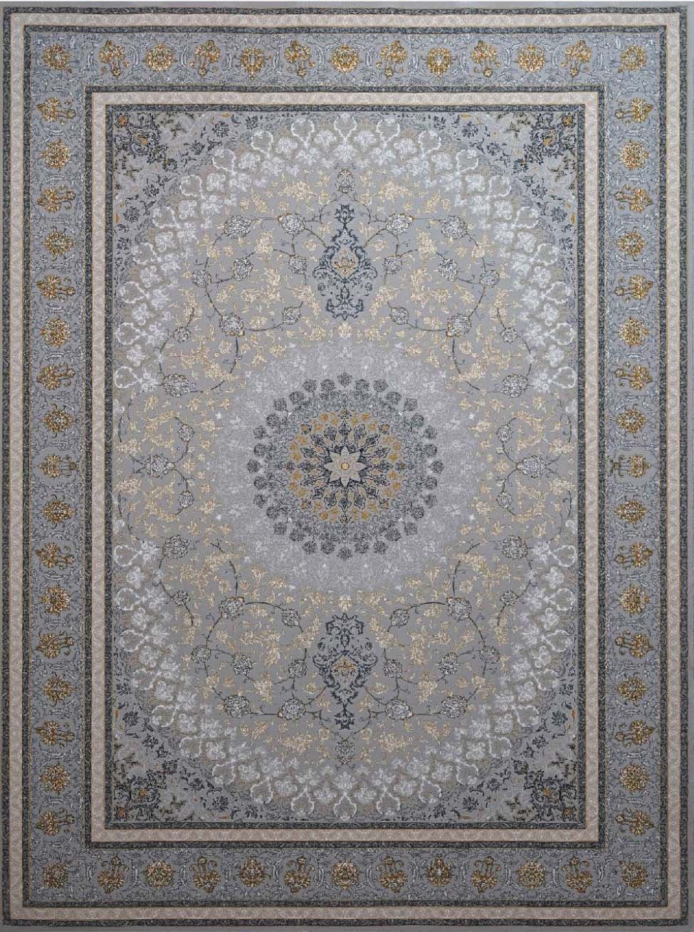 فرش ۷۰۰ شانه نقشه دانیال زمینه نقره ای طلاکوب