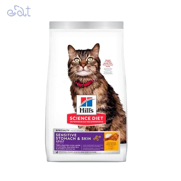 غذای خشک گربه هیلز پوست و مو و گوارش Sensitive Stomach & Skin – 1.5kg
