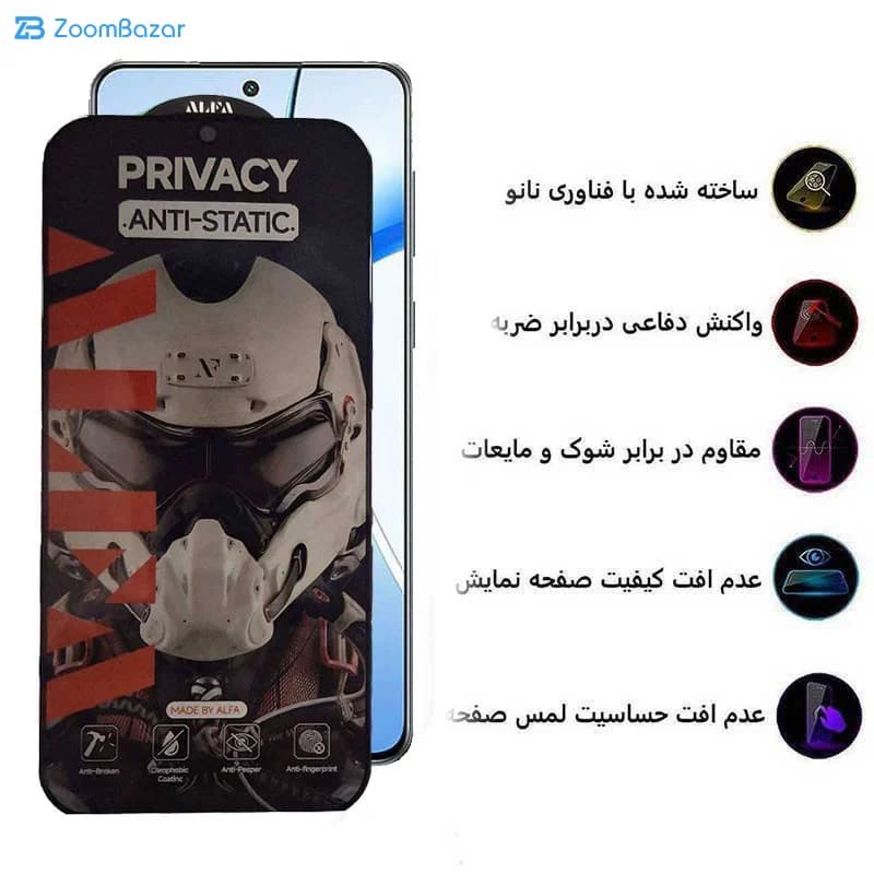 گلس پرایوسی اپیکوی مدل Alpha مناسب برای گوشی موبایل وان پلاس Nord CE4/ Nord CE3/ 10R/ 10T/ Ace Pro/ Ace/ 10R 150W — تصویر ۱۲