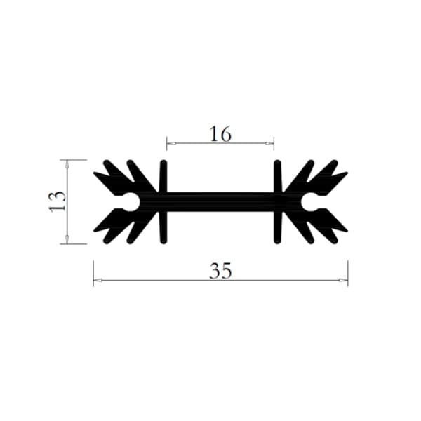هیت سینک پروانه ای آلومینیومی 3.5×3.5×1.3 — تصویر ۲