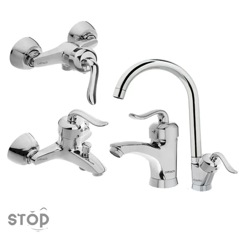 ست شیرآلات چیاکو مدل مارتین کروم مجموعه 4 عددی