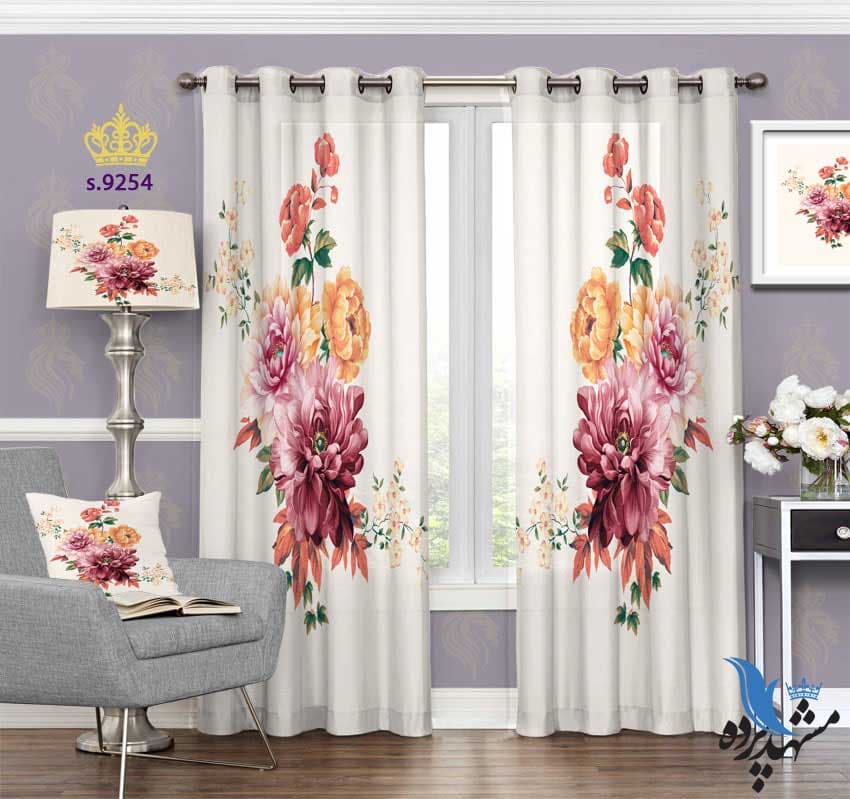پرده پانچ طرح نقاشی سه بعدی گل کد s9254
