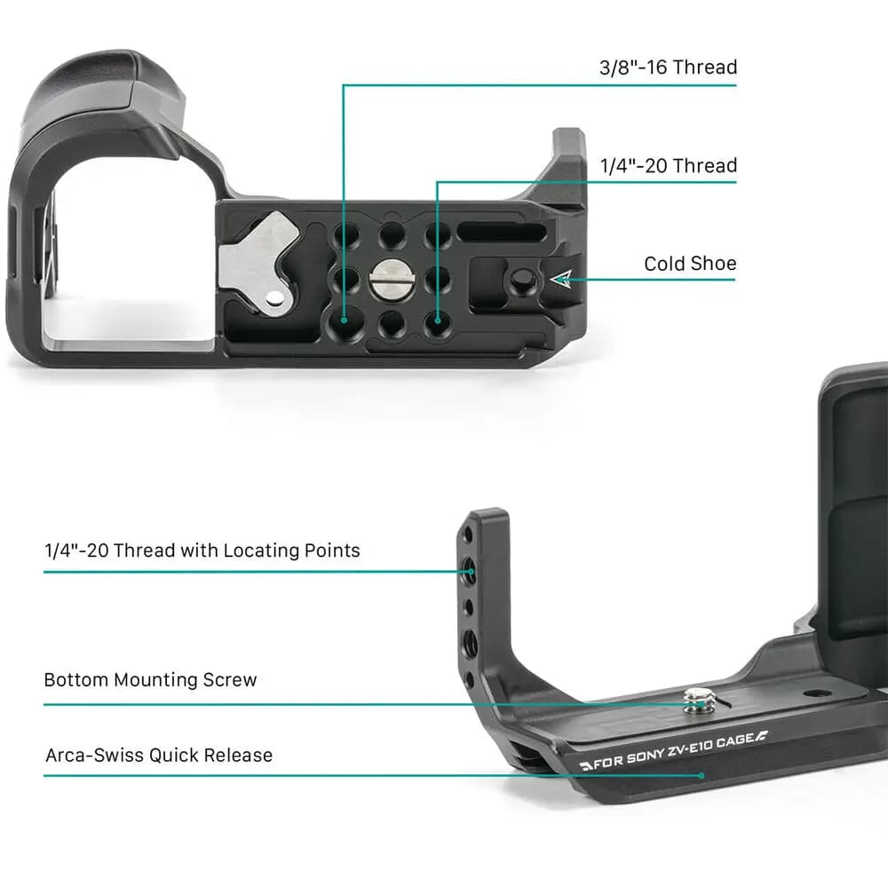 ال براکت کیج تیلتا Tilta L-Bracket Mounting Plate for Sony ZV-E10 (Black) — تصویر ۴