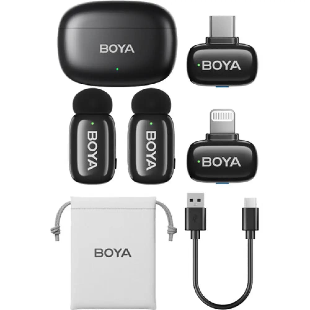 میکروفون بی سیم بویا نسخه کمبو BOYA MINI 12 Wireless Microphone مشکی — تصویر ۲