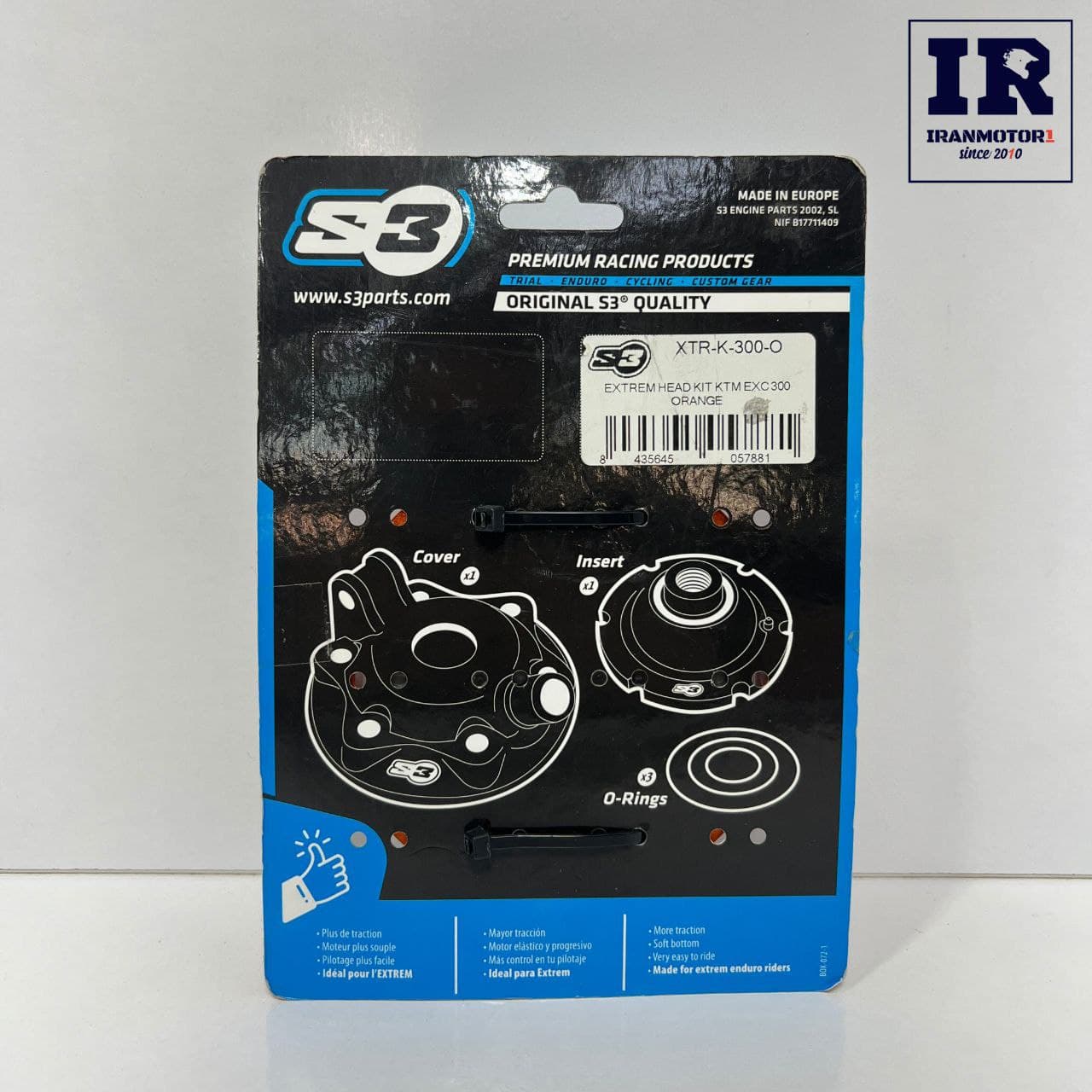 سر سیلندر تزئینی موتورسیکلت کی تی ام KTM Exc 300cc نارنجی S3 — تصویر ۳