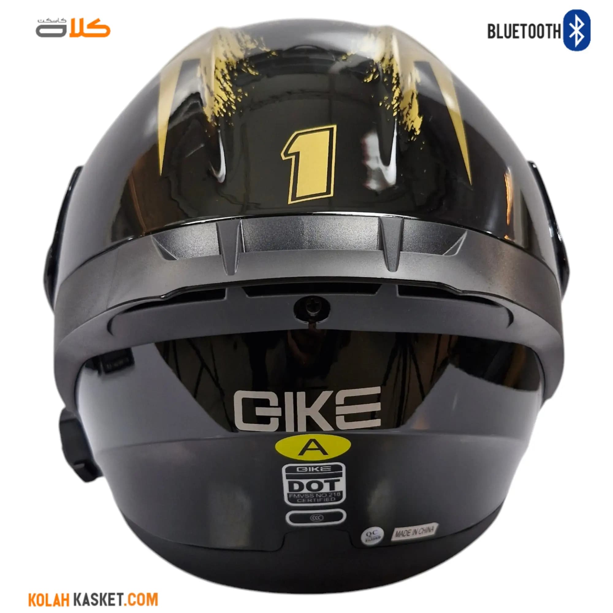 کلاه کاسکت بلوتوثی فک متحرک QIKE مدل Y10-golden — تصویر ۸