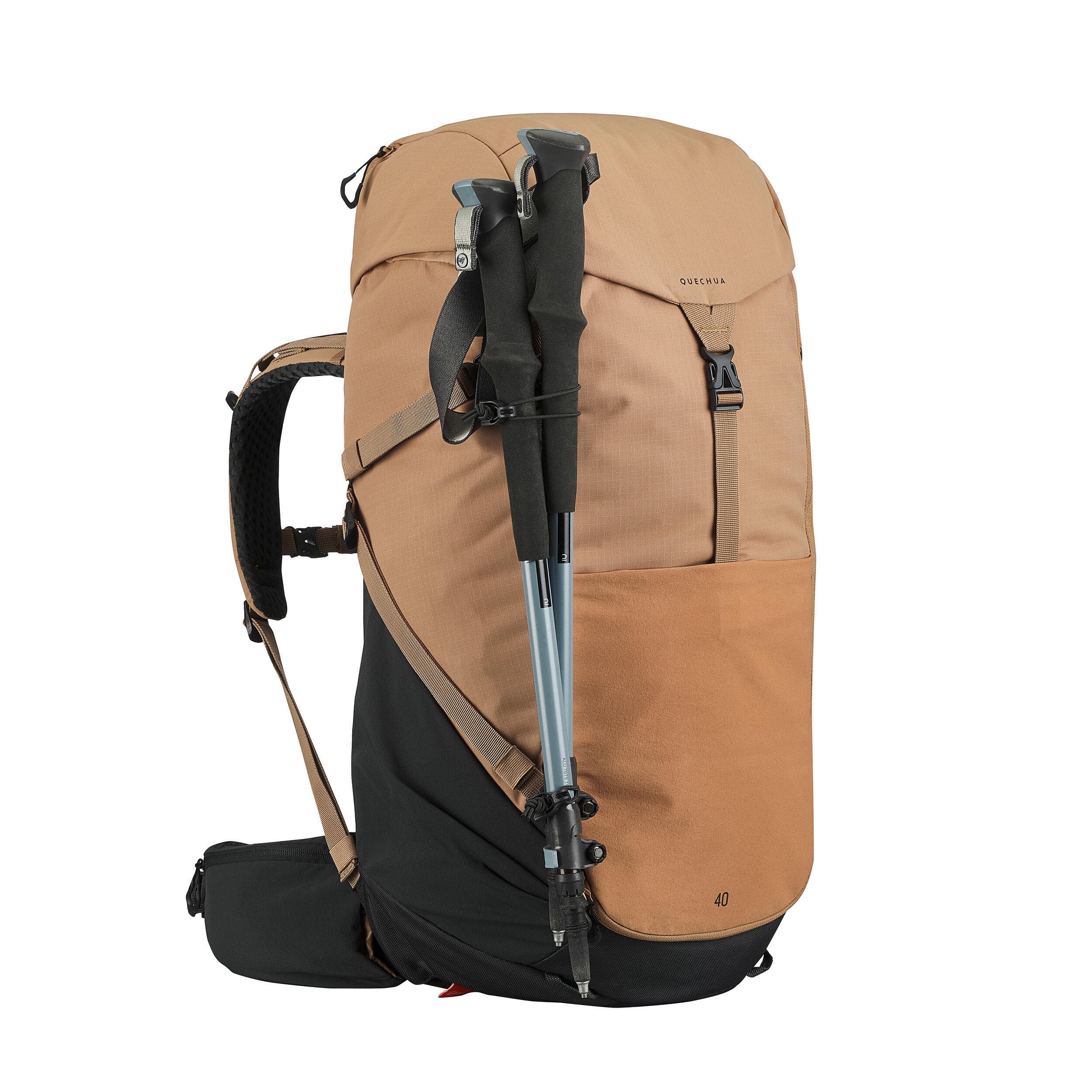 کوله پشتی کوهنوردی کچوا 40 لیتری لارج Quechua Outdoor Backpack – 40L – Tan – MH500 — تصویر ۴