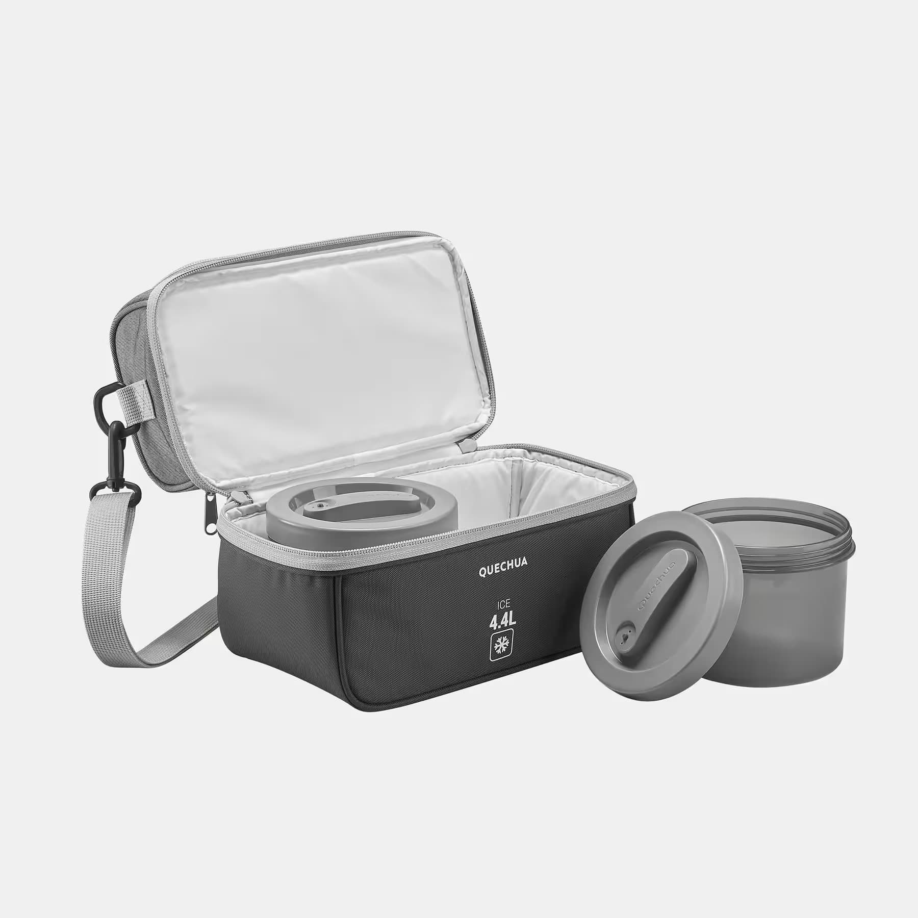 کیف عایق حمل غذا کچوا با ظرف غذای 2 عددی Quechua Thermal Insulated Lunch Bag – 2 Lunch Containers – 4.4 L – Gray – 100s — تصویر ۳