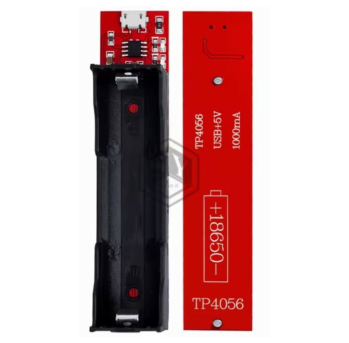 ماژول شارژر باتری 18650 TP4056/TEC4056 با جاباتری و برد پاوربانک 5 ولت Micro USB — تصویر ۲