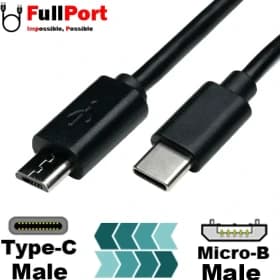 کابل دیتا Type-C به Micro USB – برند KNET PLUS – مدل KP-CUCMBM12 – طول 1.2 متر – مشکی – گارانتی 36 ماهه شبکه البرز — تصویر ۲