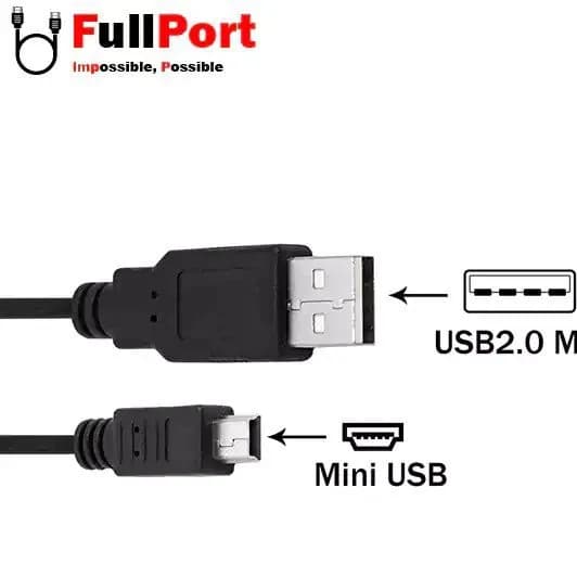 کابل دیتا مینی USB 5 پین به USB 2.0 Type A – برند FARANET – مدل 2503-FN – طول 30 سانتیمتر – مشکی – گارانتی فرانت 1 ساله — تصویر ۳