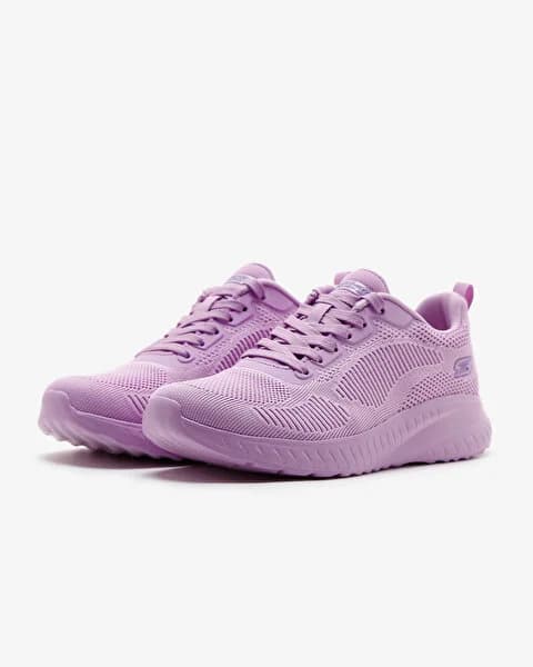 کفش زنانه اسکیچرز اورجینال – صورتی روشن Skechers Bobs Squad Chaos – Face Off 117209 LTPK — تصویر ۴