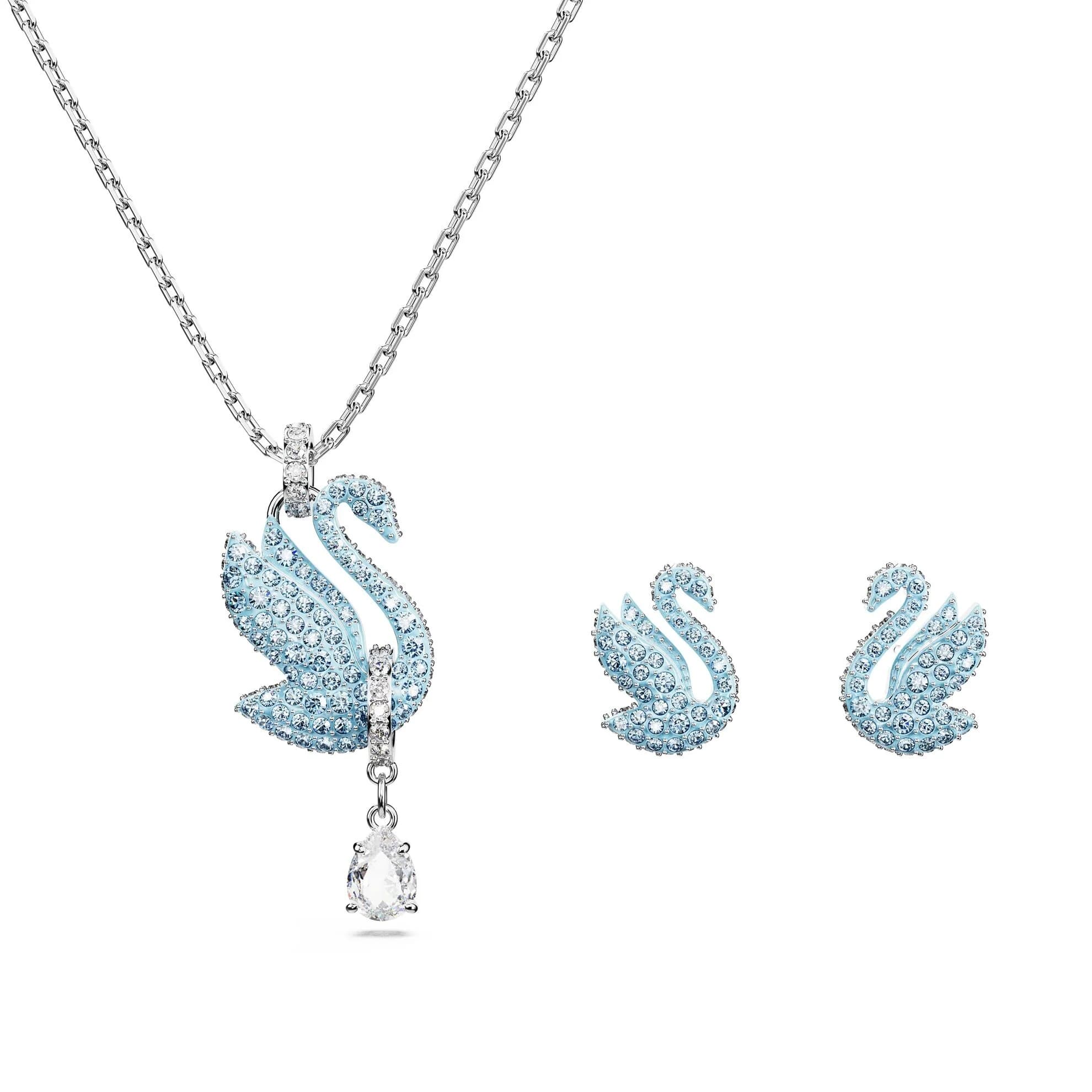 نیم ست نقره ای سواروسکی اورجینال Swarovski Iconic Swan Set 5660597 — تصویر ۳