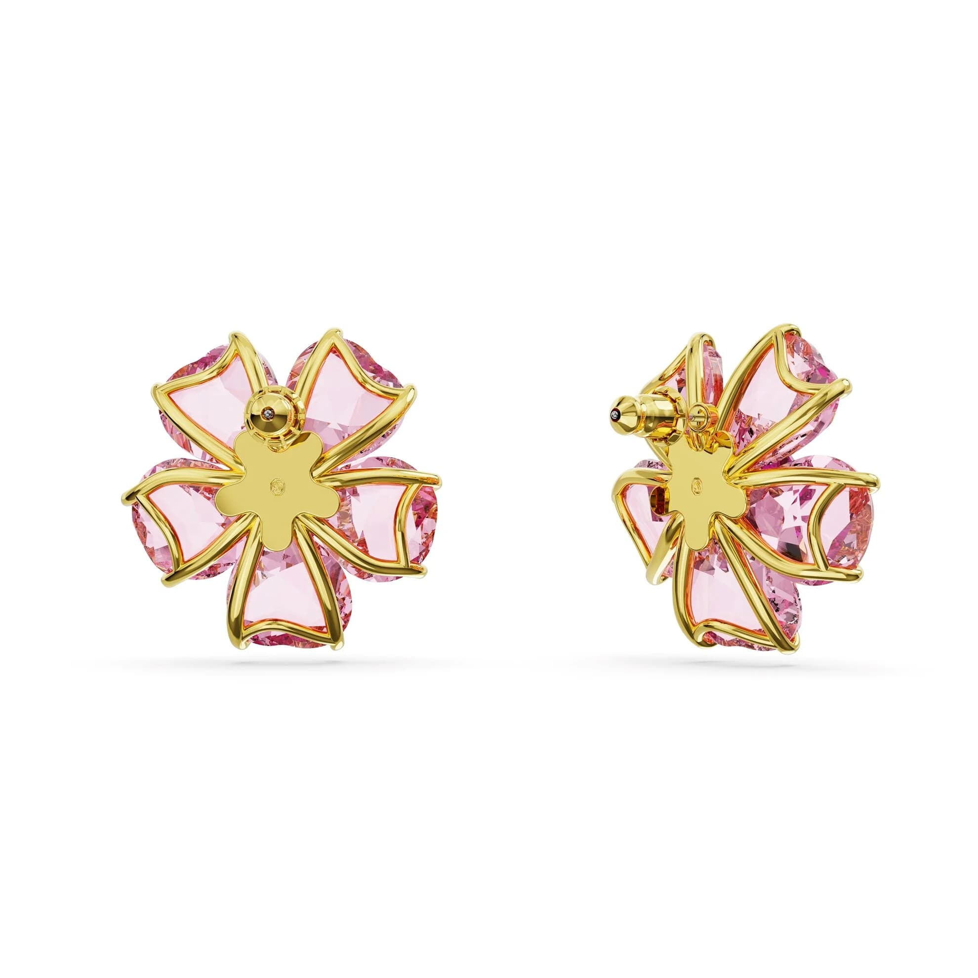 گوشواره صورتی و طلایی سواروسکی اورجینال Swarovski Florere stud earrings 5650563 — تصویر ۵